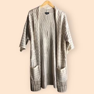 Putorti Canada Cotton Knit Boho Aztec Geometric Artsy Duster Cardigan Sweater L